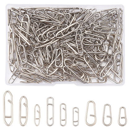 SUPERFINDINGS 180Pcs 9 Style 201 Stainless Steel High Strength Fishing Snap FIND-FH0004-42-1