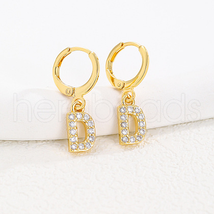 Brass Micro Pave Clear Cubic Zirconia Hoop Earrings FS-WGAF6E5-11-1