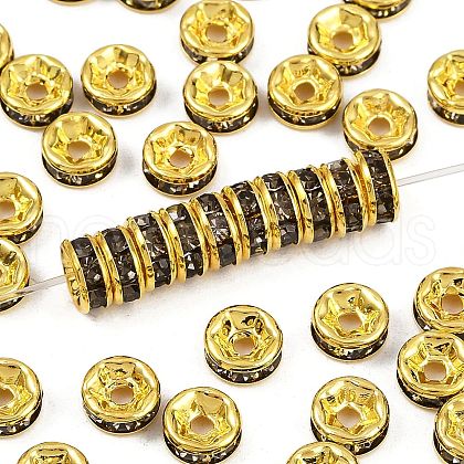 Brass Rhinestone Spacer Beads RB-A014-Z6mm-12G-1