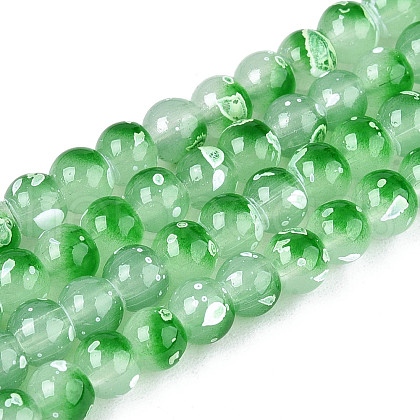 Baking Paint Glass Beads Strands DGLA-N015-4mm-09-1