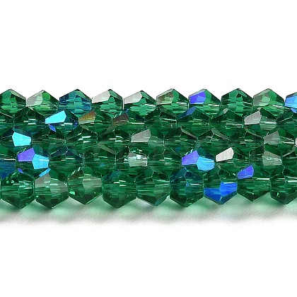 Transparent Electroplate Glass Beads Strands EGLA-A039-T6mm-L10-1