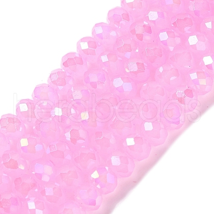 Baking Electroplate Glass Beads Strands X-DGLA-A039-J8mm-B09-1