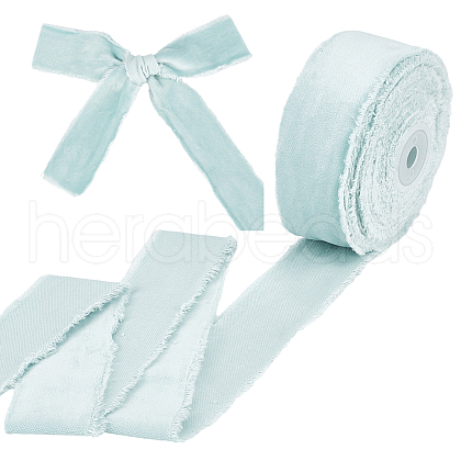 10 Yards Velvet Frayed Ribbon SRIB-WH0011-226D-1