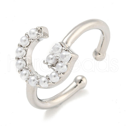 Rack Plating Brass Open Cuff Rings for Women RJEW-F162-01P-G-1