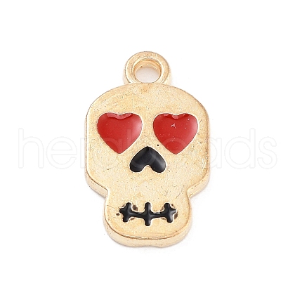 Halloween Theme Light Gold Plated Alloy Enamel Pendants ENAM-M219-14KCG-04-1