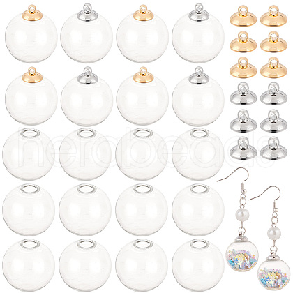   30Pcs Round Mechanized Blown Glass Globe Ball Bottles DIY-PH0021-89-1