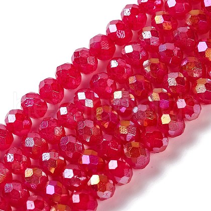 Baking Electroplate Glass Beads Strands X-DGLA-A039-J6MM-B21-1