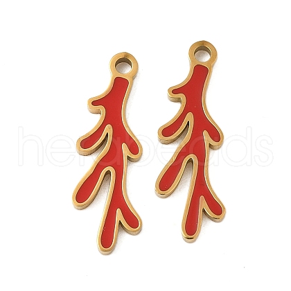 304 Stainless Steel Enamel Pendants STAS-V015-53G-1