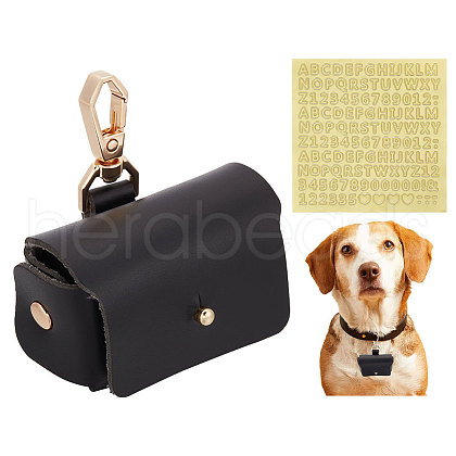 FINGERINSPIRE Imitation Leather Wedding Ring Storage Case with Alloy Clasps and PVC Stickers for Pet AJEW-FG0004-27B-1