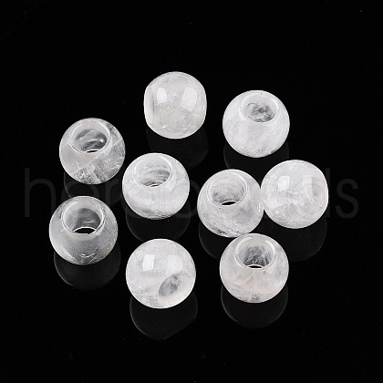 Natural Quartz Crystal European Beads G-T092-10mm-24-1