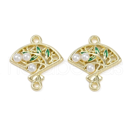 Alloy Green Enamel Fan Connector Charms FIND-M079-07A-G-1
