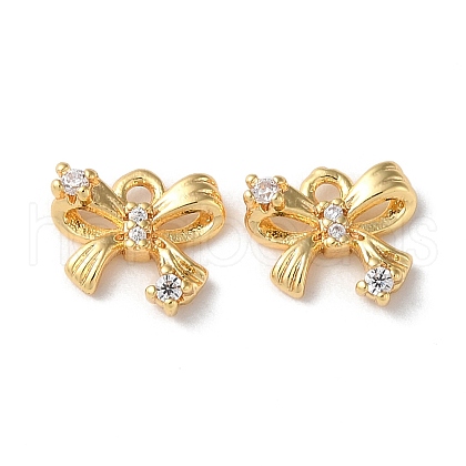 Rack Plating Brass Cubic Zirconia Pendants KK-M264-02G-1