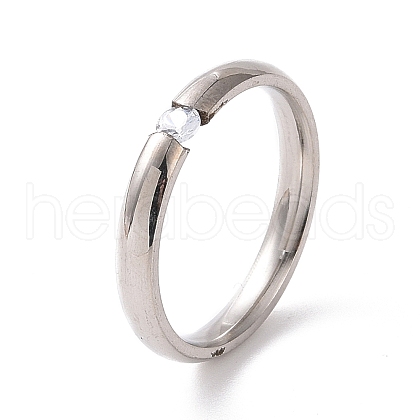 Crystal Rhinestone Simple Solitaire Ring RJEW-I089-49P-1