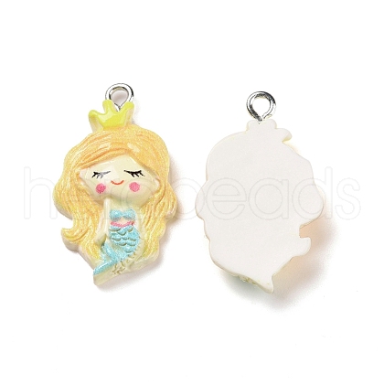 Opaque Resin Pendants RESI-J023-11B-1