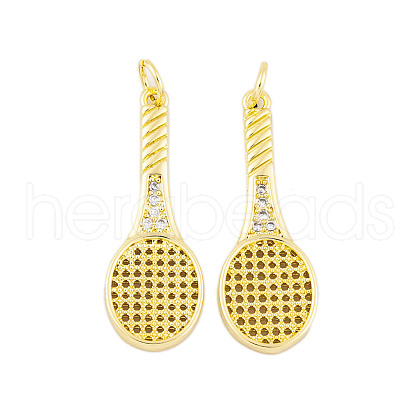 Rack Plating Brass Micro Pave Cubic Zirconia Pendants KK-P269-06G-1