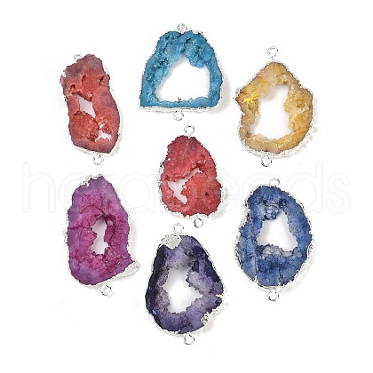 Dyed Natural Druzy Agate links G-R012-05S-1