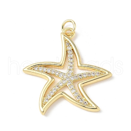 Brass Micro Pave Cubic Zirconia Pendants KK-C104-18G-1
