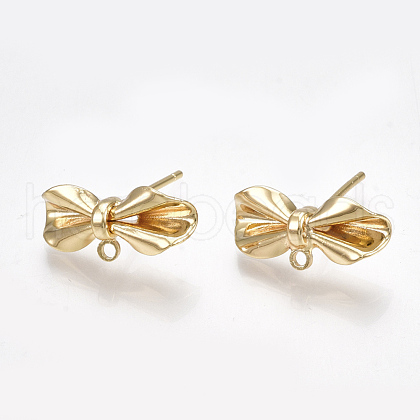 Brass Stud Earring Findings KK-S350-004G-1