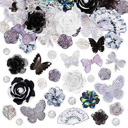 50G Resin Acrylic DIY Accessories Simulation Baroque Style Rose Halo Dyed Mixed Flower DIY Accessories JX581C-1