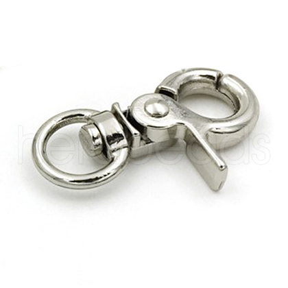 Zinc Alloy Swivel Lobster Claw Clasps X-PALLOY-WH0006-02B-S-1
