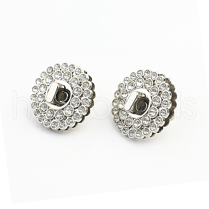 Round Alloy Rhinestone Bag Twist Lock PURS-PW0010-22P-1