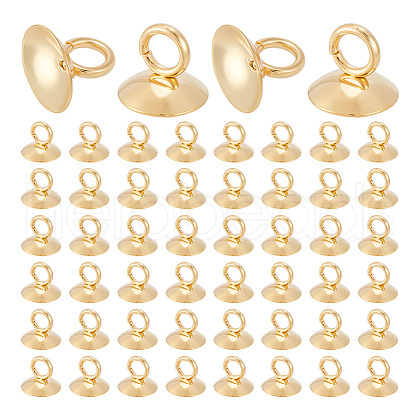 Unicraftale 100Pcs 304 Stainless Steel Bead Cap Pendant Bails STAS-UN0042-26A-1