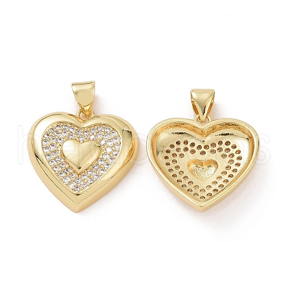 Brass Cubic Zirconia Pendants KK-G453-02G-02-1