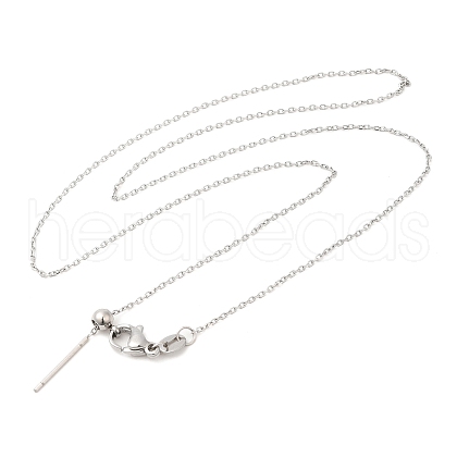 Non-Tarnish 304 Stainless Steel Cable Chain Necklace for Women NJEW-G104-04P-1