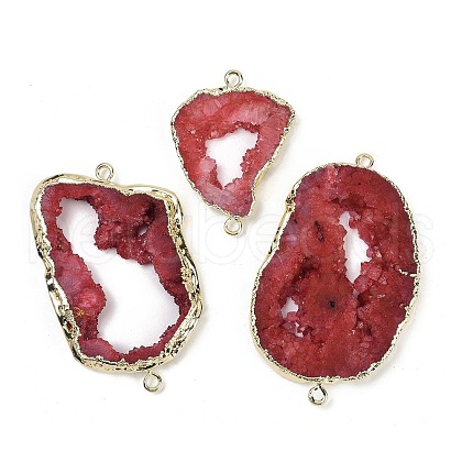 Dyed Natural Druzy Agate links G-R012-05G-06-1