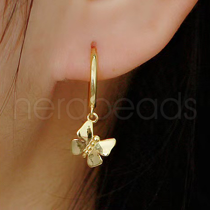 S925 Sterling Silver Butterfly Hoop Earrings PC6505-1