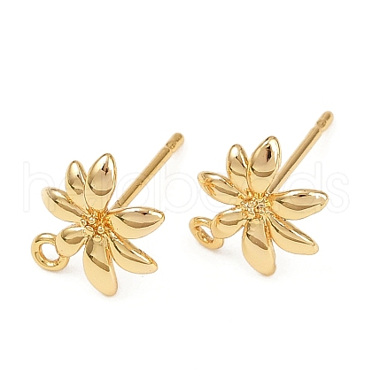 Brass Stud Earrings Findings KK-B137-13G-1