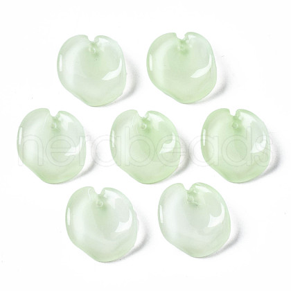 Spray Painted Imitation Jade Glass Pendants GLAA-N042-003-B01-1