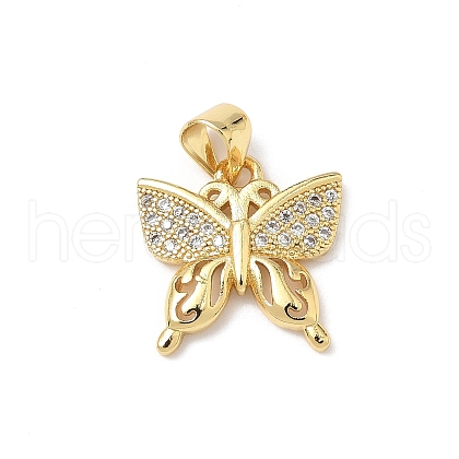 Brass Micro Pave Cubic Zirconia Charms KK-Q068-09B-G-1