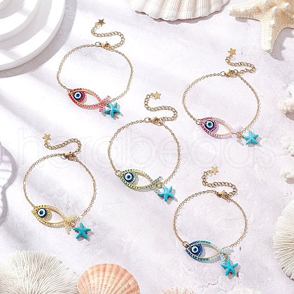 Glass Seed Beads Link Bracelets BJEW-MZ00152-1