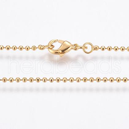 Eco-Friendly Rack Plating Brass Chain Necklaces MAK-G002-06G-C-FF-1