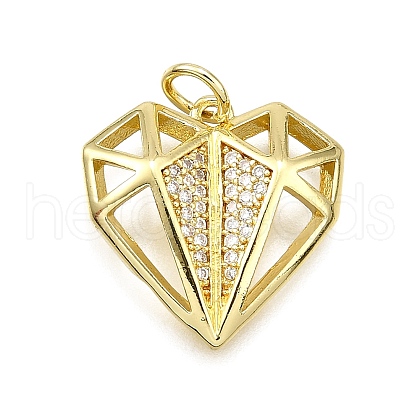 Brass Micro Pave Cubic Zirconia Pendants KK-Z100-20G-01-1