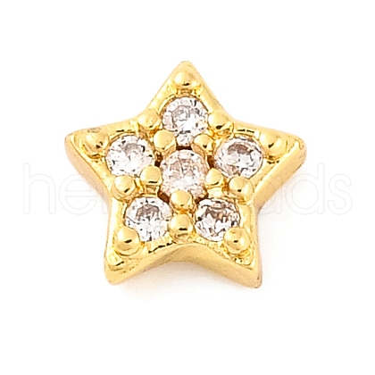 Rack Plating Brass Micro Pave Clear Cubic Zirconia Cabochons KK-F874-02G-06-1