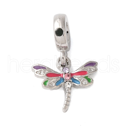 Rack Plating Alloy Rhinestone European Dangle Charms PALLOY-S189-27P-1
