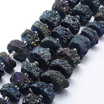 Natural Druzy Quartz Crystal Beads Strands G-F582-B03-1