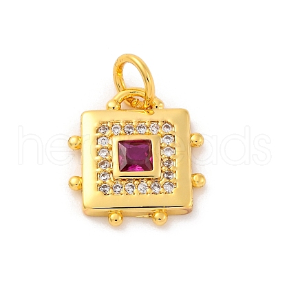 Brass Micro Pave Cubic Zirconia Pendants KK-U033-02G-01-1