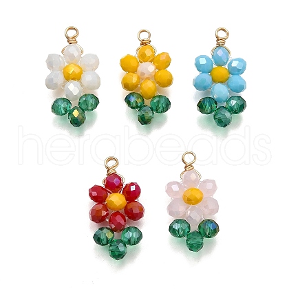 5Pcs UV Plating Acrylic Pendants PALLOY-TA00271-1
