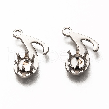 Tarnish Resistant 304 Stainless Steel Pendant Rhinestone Settings STAS-I176-19P-1