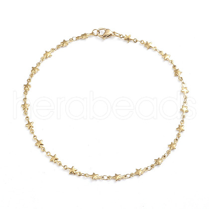 Star 304 Stainless Steel Link Chain Bracelets BJEW-L673-005-G-1