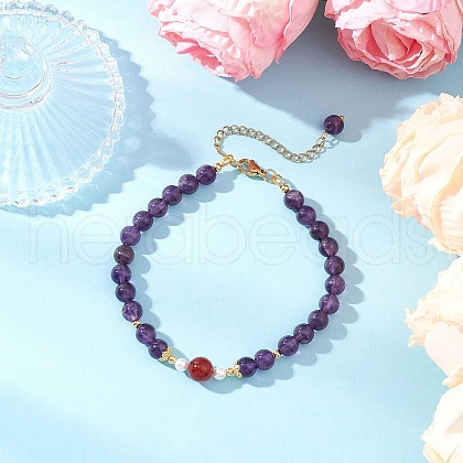 Natural Amethyst Bracelets BJEW-JB11973-02-1