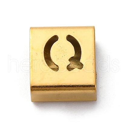 Ion Plating(IP) 304 Stainless Steel Square Slide Charms STAS-L132-06Q-G-1