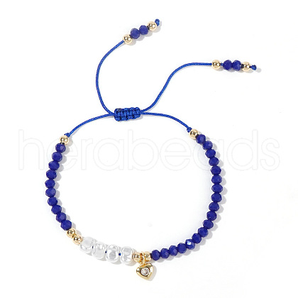 Adjustable Evil Eye Glass Braided Bead Bracelets for Women ZW1974-3-1