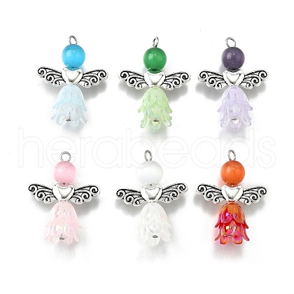 Cat Eye Beads Pendants PALLOY-TA00276-1