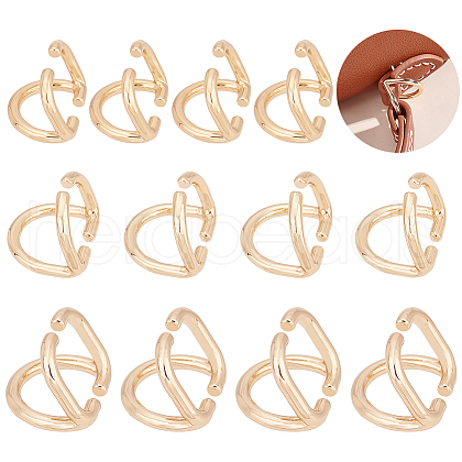 WADORN 12Pcs 3 Style Zinc Alloy Double D Ring Clasps FIND-WR0007-87-1