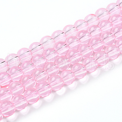 Baking Paint Transparent Glass Beads Strands DGLA-N006-6mm-01-1