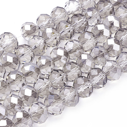 Electroplate Glass Beads Strands X-GR10MMY-01S-1